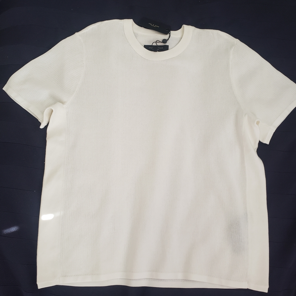 rag & bone White Short Sleeve Tee